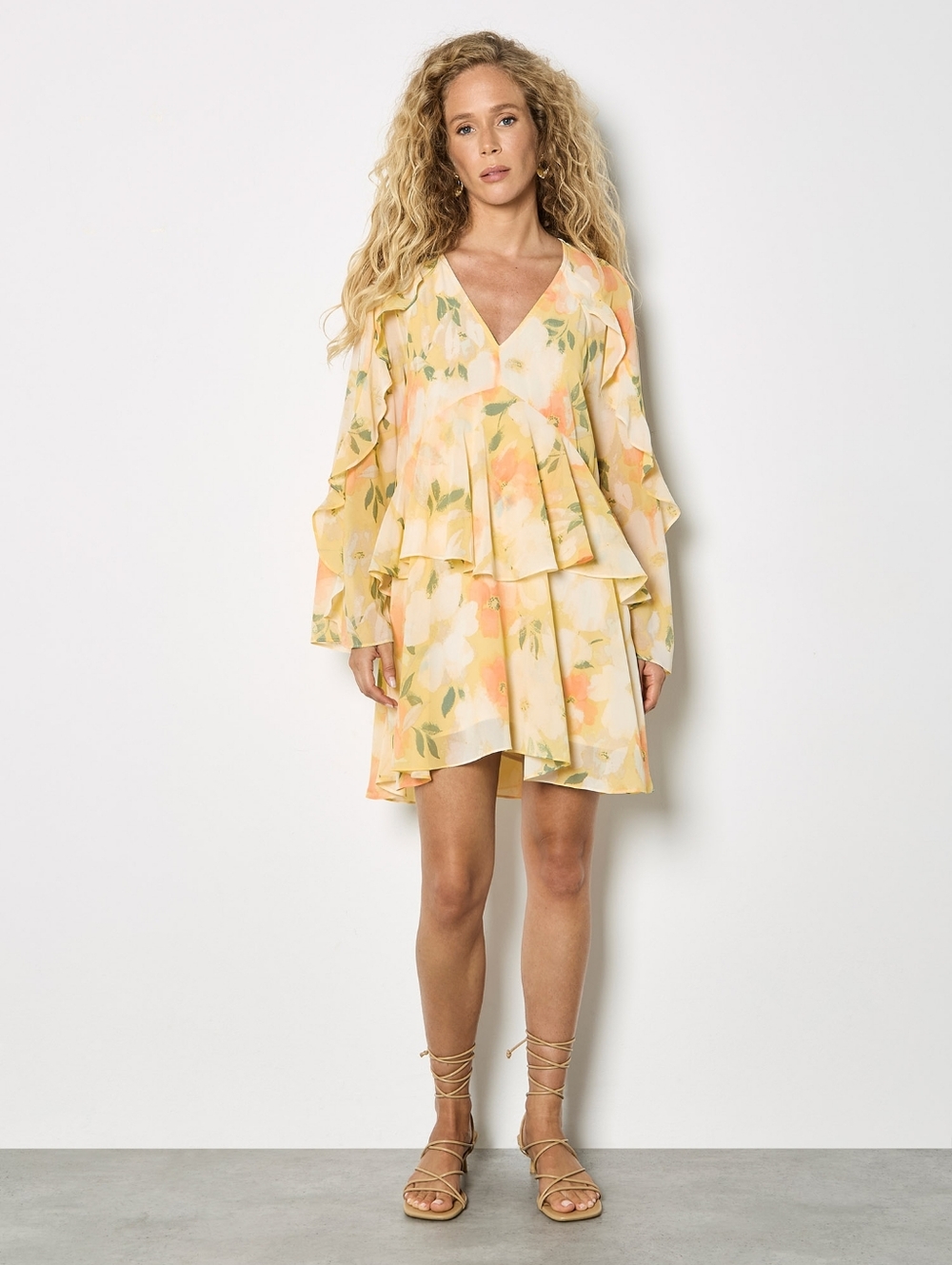 Printed Ruffle BabyDoll Dress